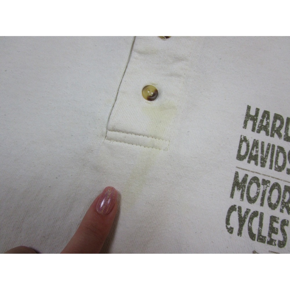 Vintage Y2K Harley Davidson Long Sleeve Henley Shirt (XL) Biker South Carolina - Picture 6 of 14
